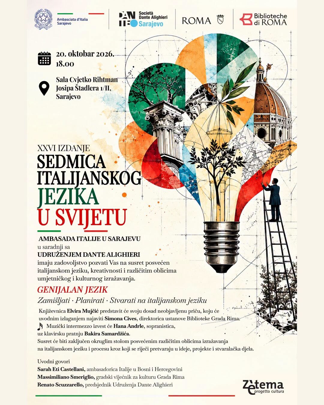 ambasada italije sedmica italijanskog jezika u svijetu